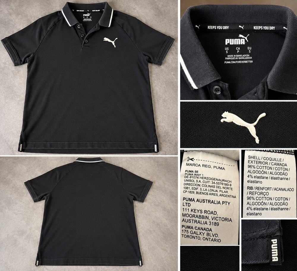 Puma Men’s Black Performance Polo Shirt – Size Small